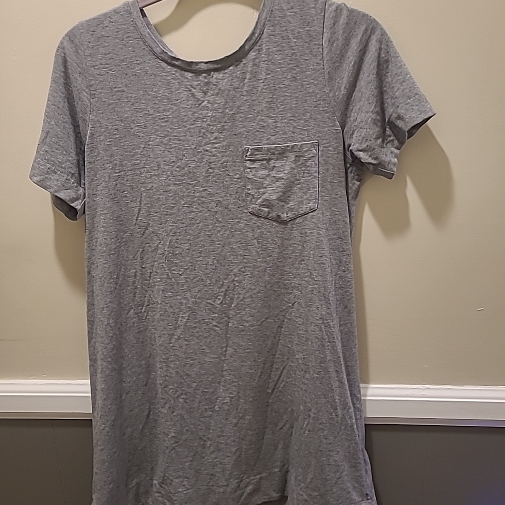 Cuyana Pima Cotton Gray S/S Drape Bk Mini T-shirt Dress Women's Sz XS Minimalist